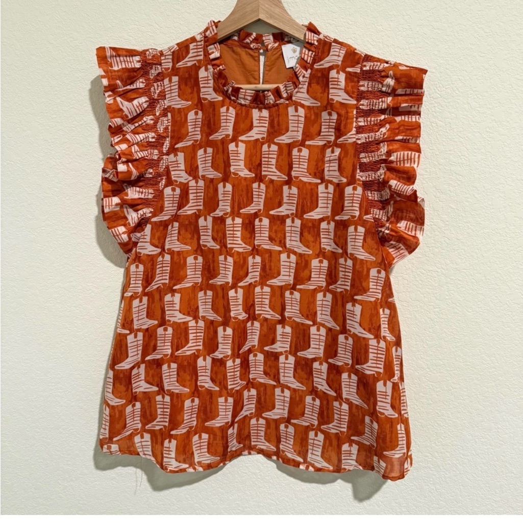 J. Marie Burnt Orange Cowboy Boot Top